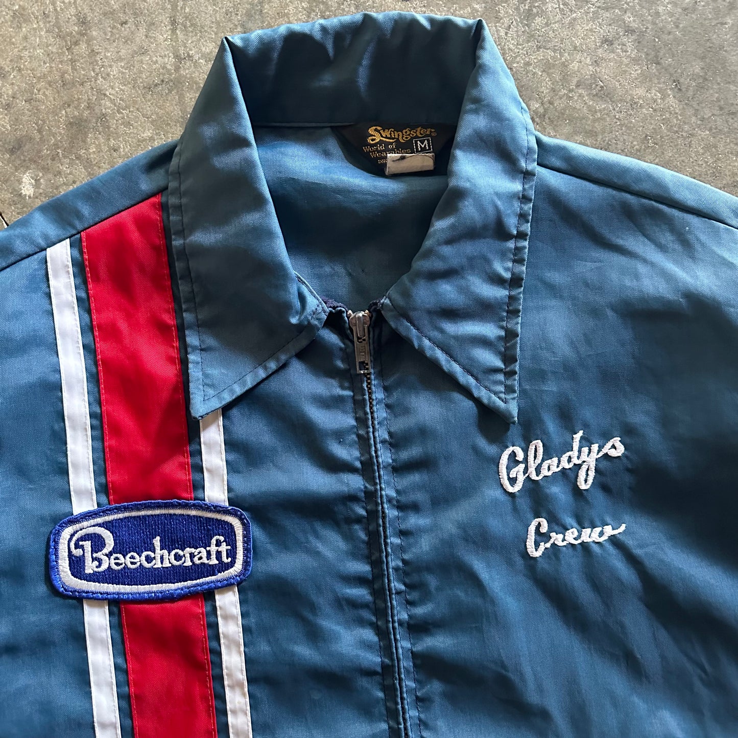 1970s Embroidered Beechcraft Racing Windbreaker