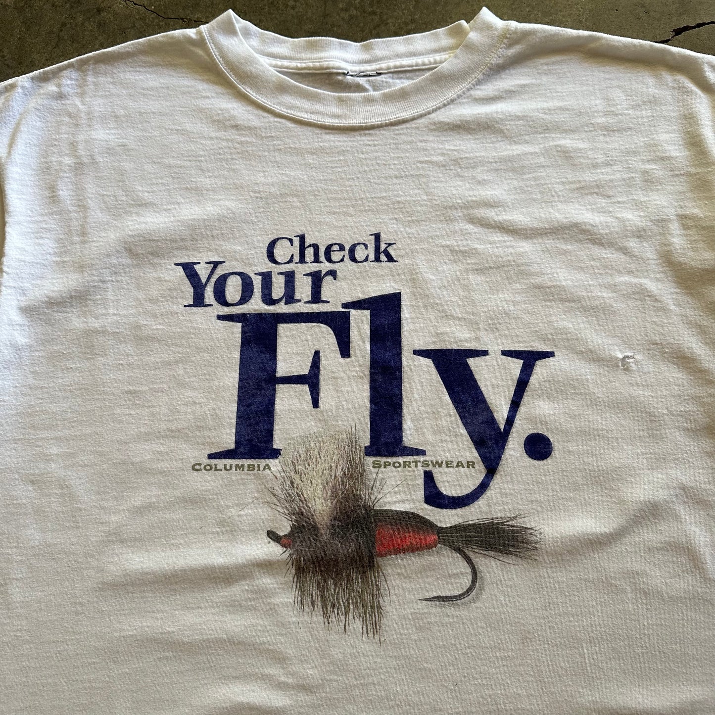 1990s Columbia Check Your Fly Tee