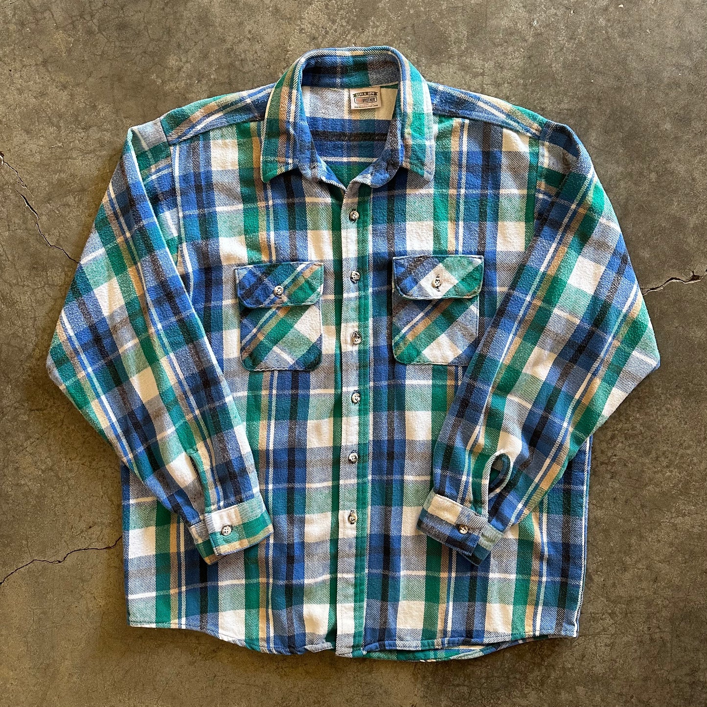 Vintage Five Brothers Blue All Cotton Flannel