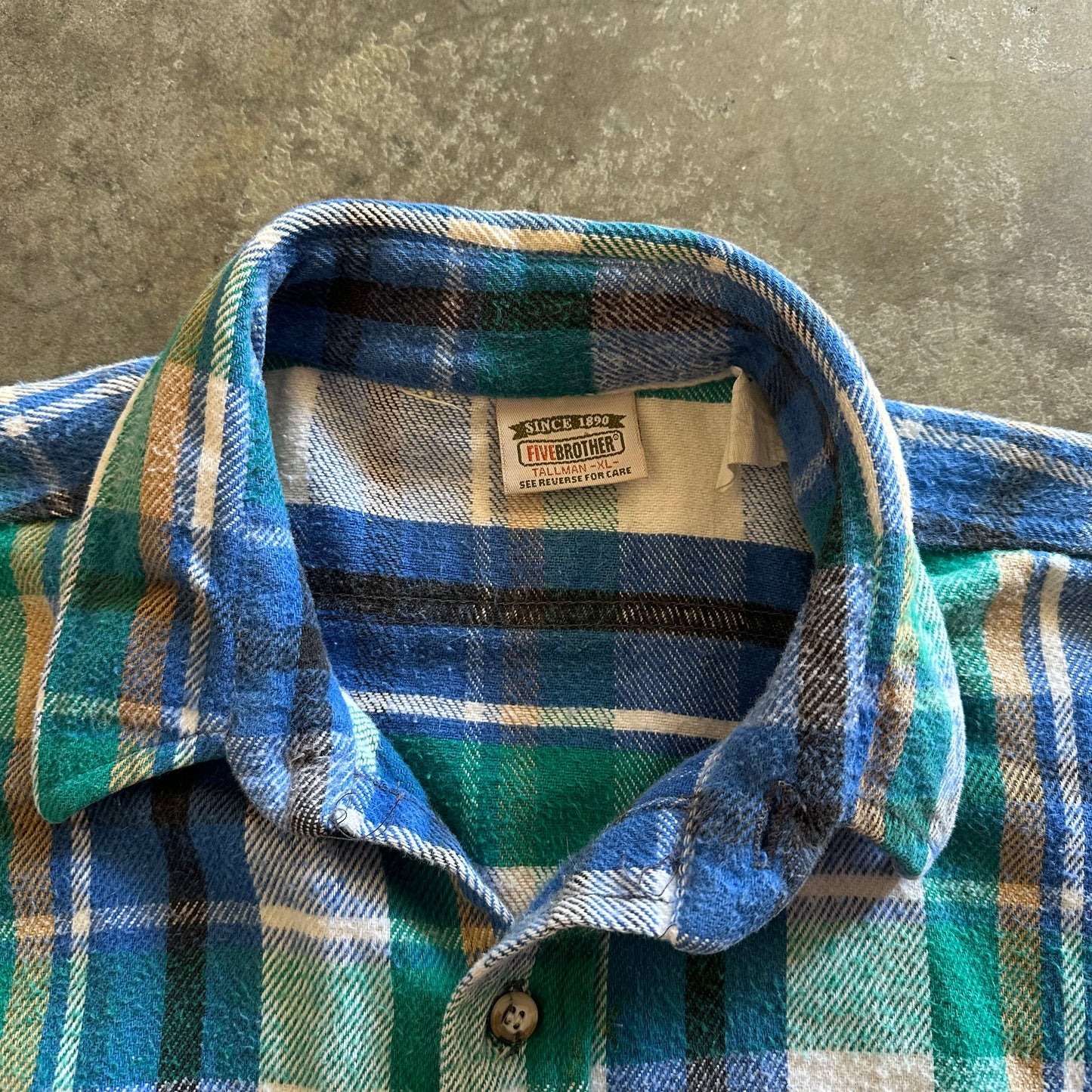 Vintage Five Brothers Blue All Cotton Flannel