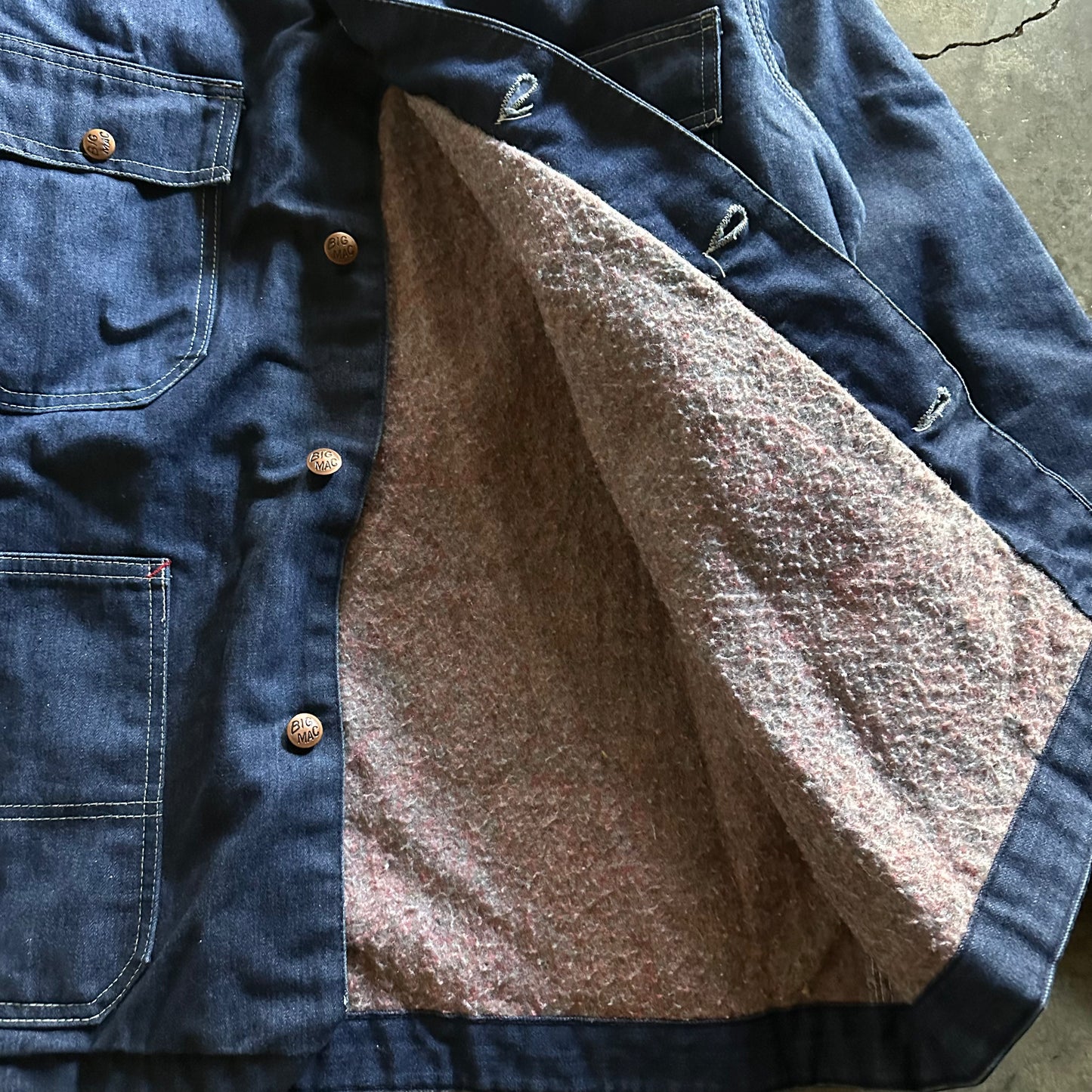 1970s JCPenney Big Mac Denim Blanket Lined Chore Coat