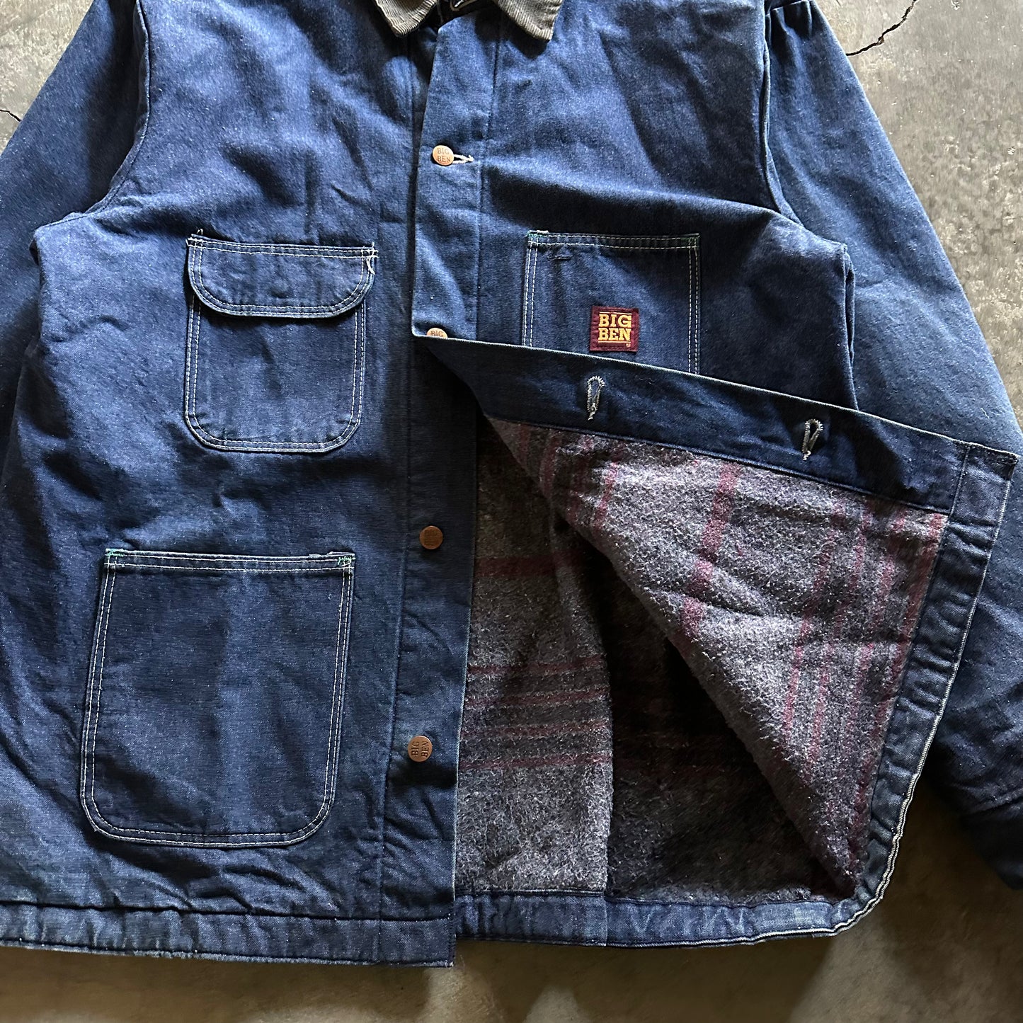 1980s Big Ben Blanket Lined Denim Chore Coat