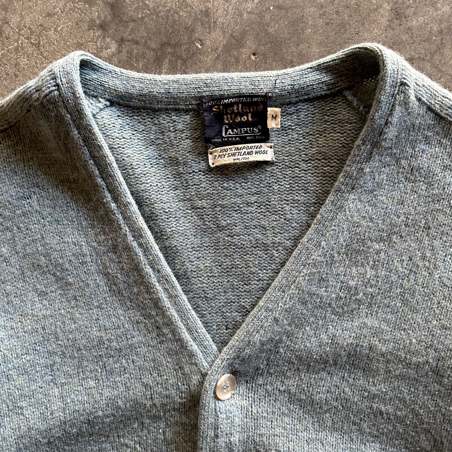 1960s Campus Shetland Wool Cardigan