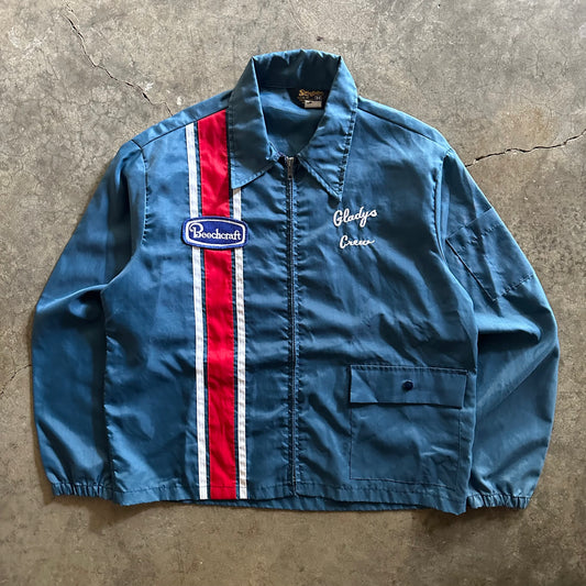 1970s Embroidered Beechcraft Racing Windbreaker