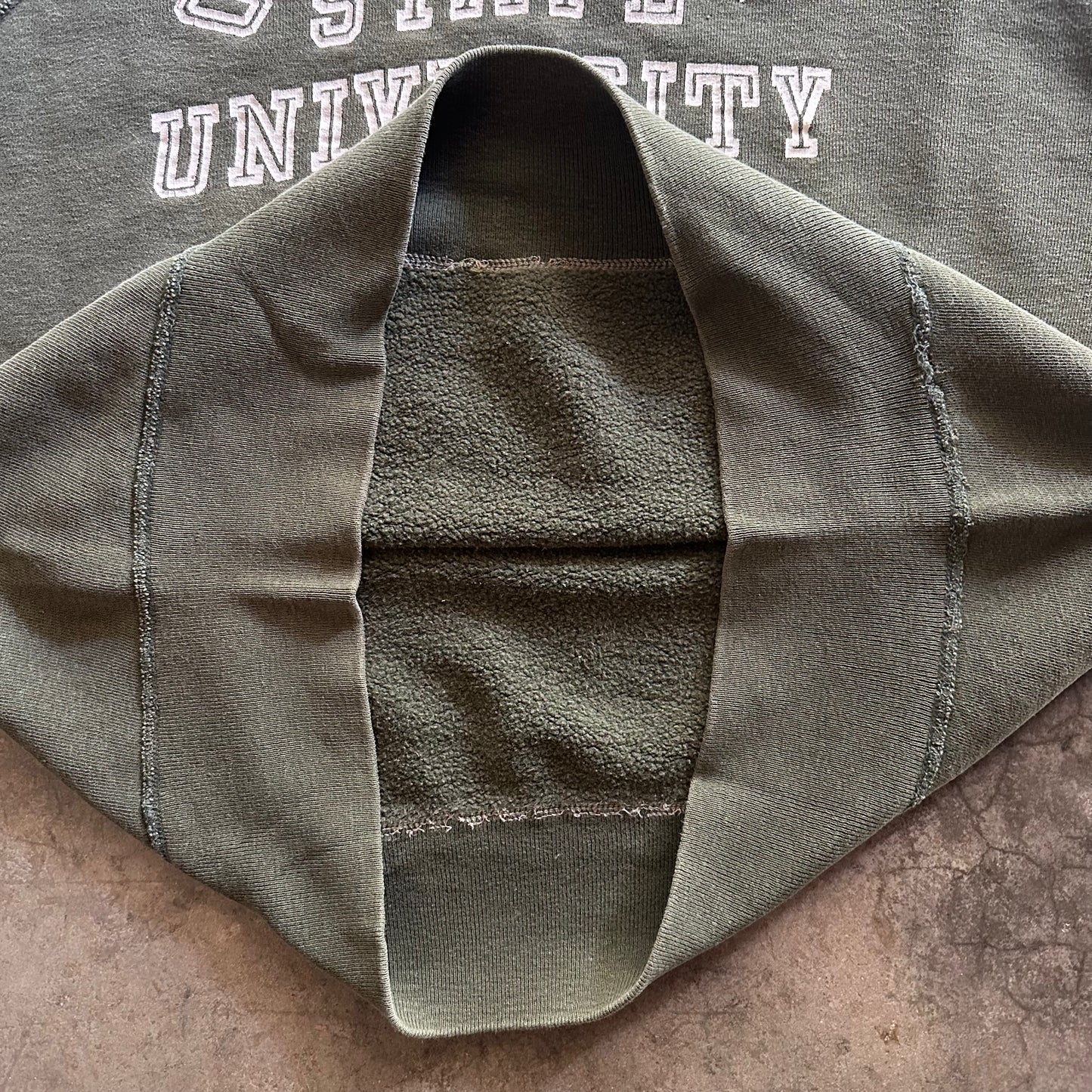 1950s Olive Green Oklahoma State University Chopped Sweat