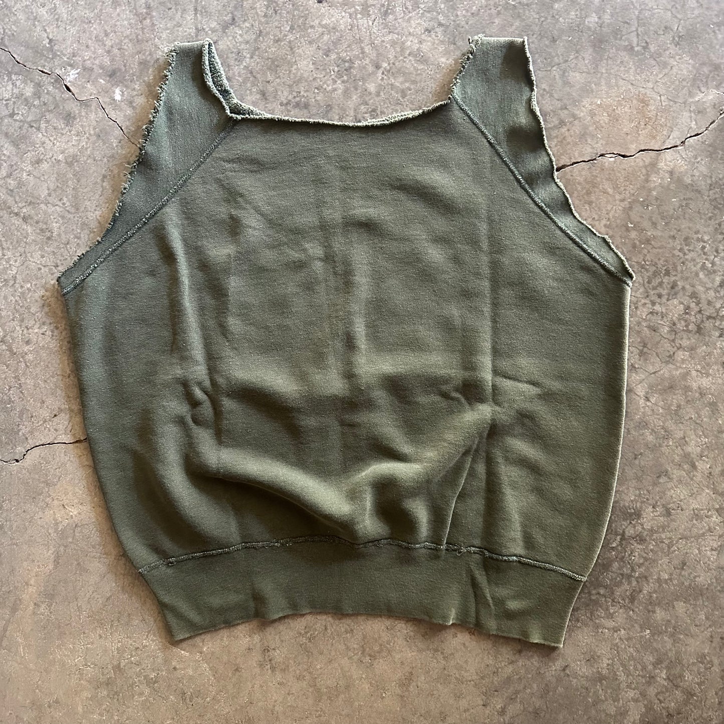 1950s Olive Green Oklahoma State University Chopped Sweat