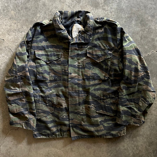 Vintage Military Tiger Stripe Camo M-65 Field Jacket
