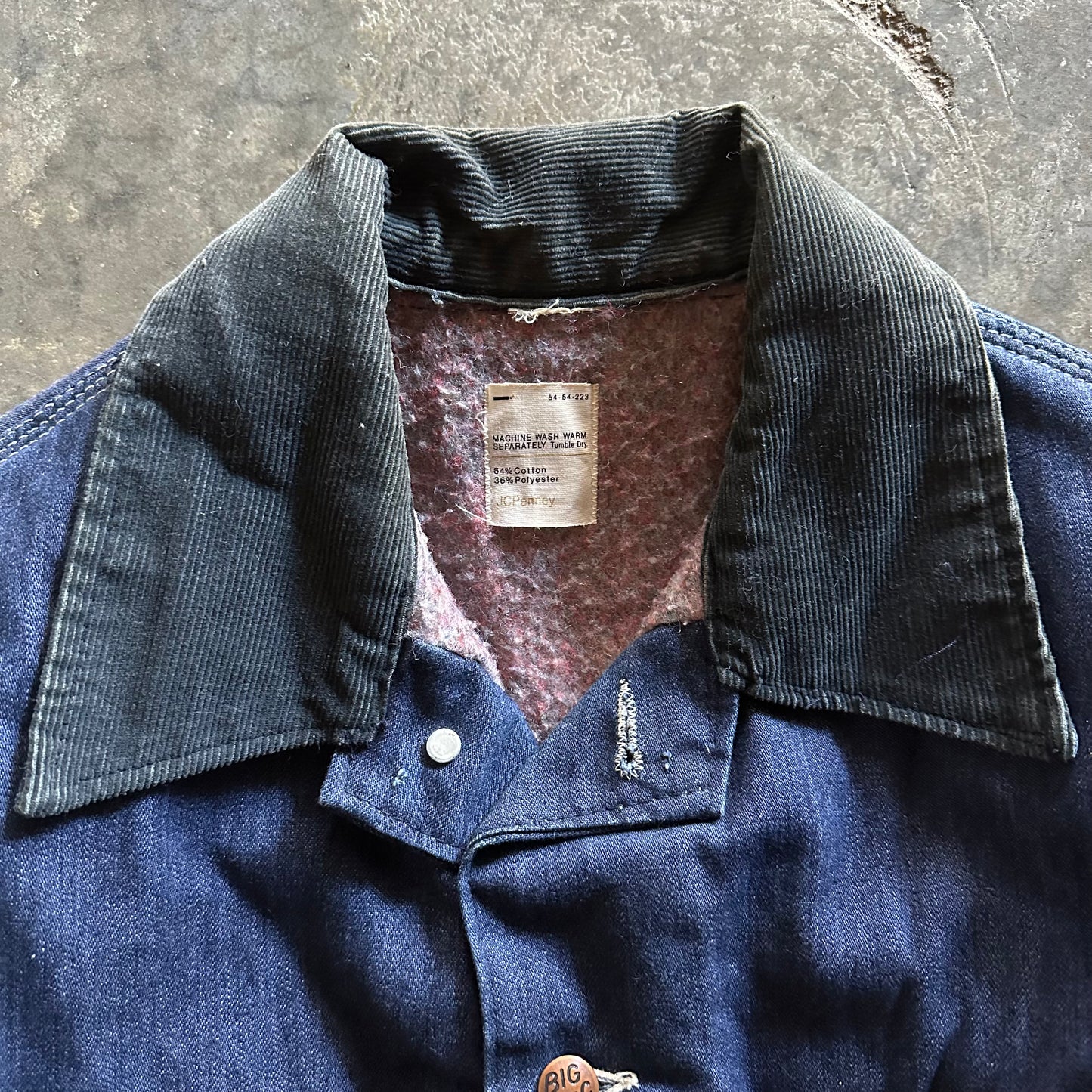 1970s JCPenney Big Mac Denim Blanket Lined Chore Coat