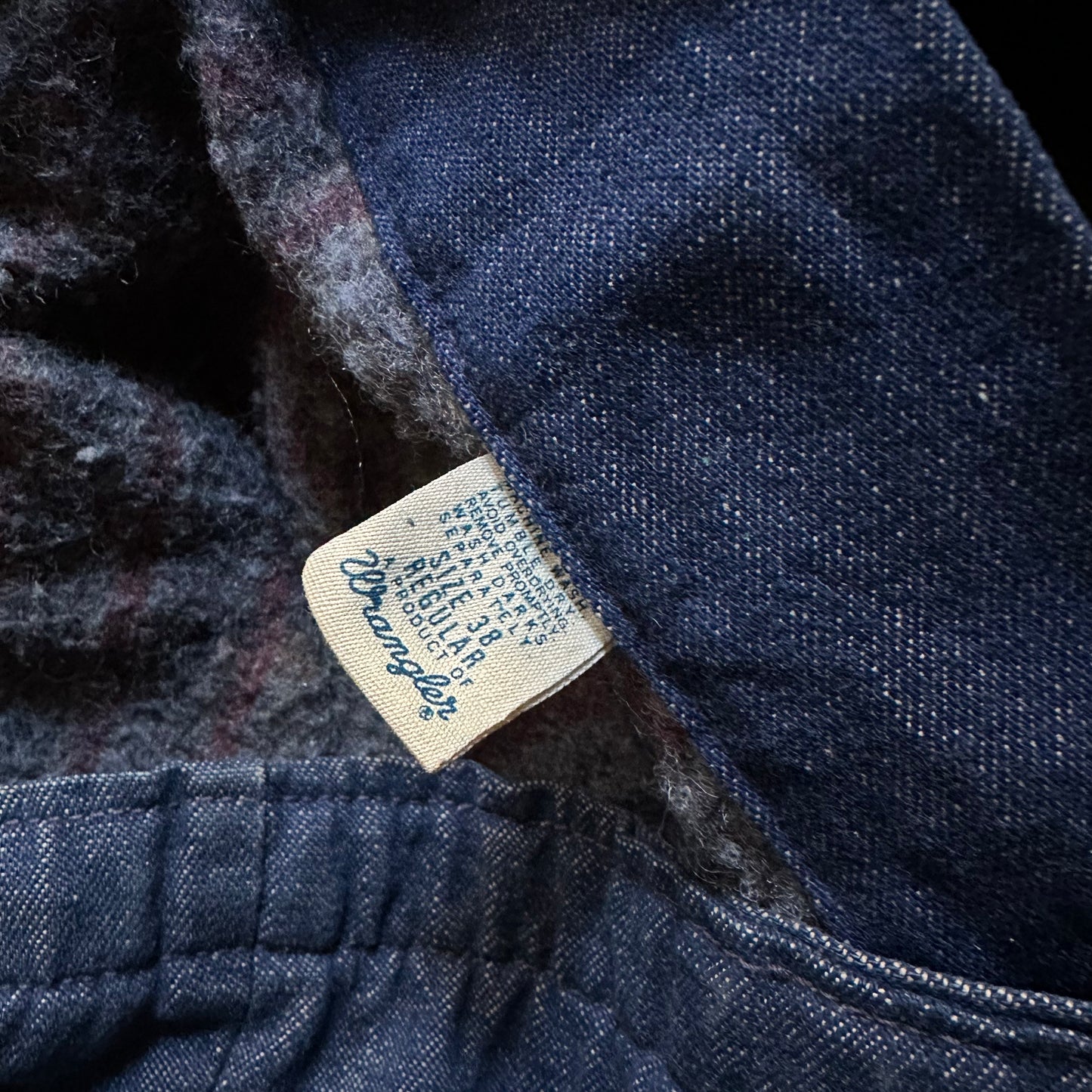 1970s Wrangler Blanket Lined Denim Chore Coat
